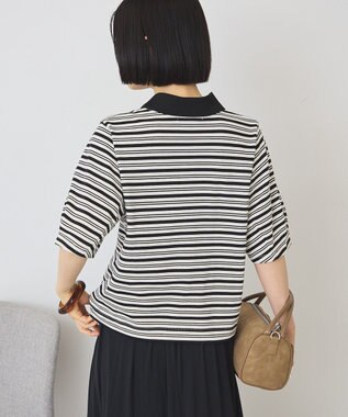 AMERICAN HOLIC ボーダーポロシャツ Black