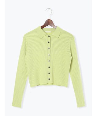Te chichi ポロカラークロップトカーディガン グリーン