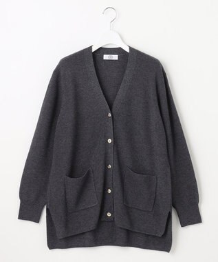J.PRESS LADIES 【洗える】SEMI WORSTED カーディガン グレー系