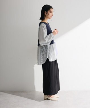 Green Parks イージーケアタック入りスカート Black