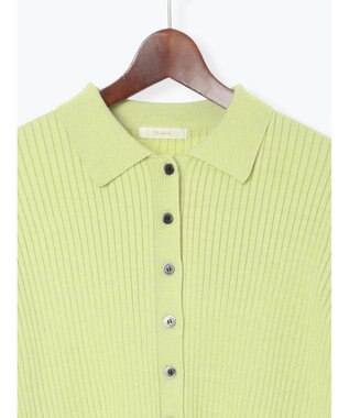 Te chichi ポロカラークロップトカーディガン グリーン