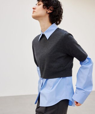 BEIGE， 【洗える】LA MONNAIE / ショート丈ニット C Gray