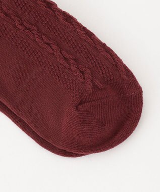 ANY KIDS ハイソックス（ケーブルリボン） ワイン系