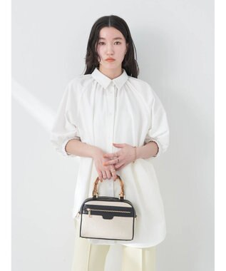 earth music&ecology パフスリーブチュニックブラウス Off White