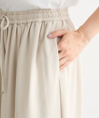 Green Parks イージーケアワイドガウチョパンツ Light Beige