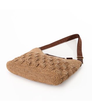 IBIZA ラフィア　２ＷＡＹバッグ 濃茶