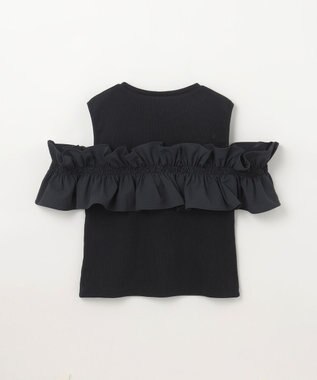GRACE CONTINENTAL フリルリブカットトップ ブラック