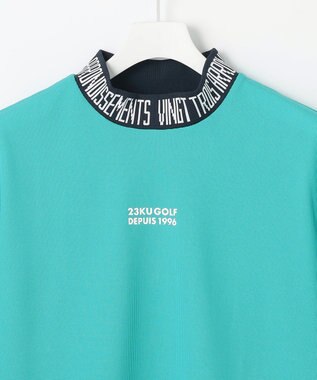 23区GOLF 【MEN】 4色から選べる ミニワッフルモックネック ターコイズブルー系