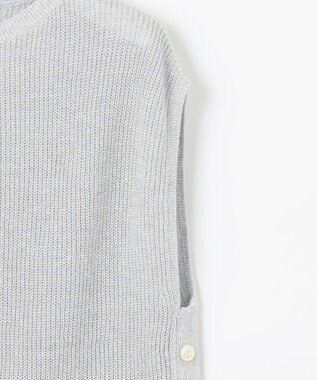 J.PRESS LADIES S 【洗える】Linen Cotton Vest  ニット ベスト ブルー系