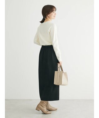 Green Parks マシュマロスエードＩラインスカート Black