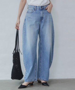 WEGO ワイドカーブデニムパンツ デニム淡加工色