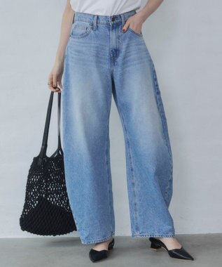 WEGO ワイドカーブデニムパンツ デニム淡加工色