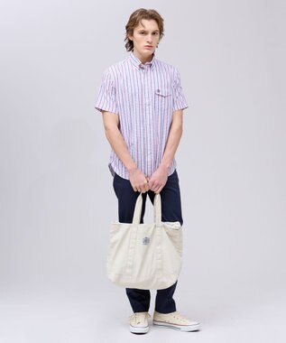 J.PRESS MEN 【Aero Weave】クールマックスサッカー ストライプ シャツ / B.D. ピンク系1