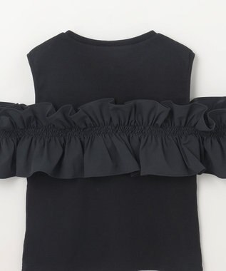 GRACE CONTINENTAL フリルリブカットトップ ブラック