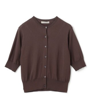 UNFILO 【接触冷感/UVケア/抗菌防臭】スゴ機能 ハーフスリーブカーディガン ブラウン