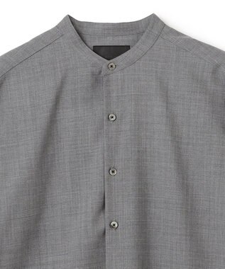 JOSEPH HOMME 【HIGH GRADE LINE】テックウールポプリン    バンドカラーシャツ ライトグレー系