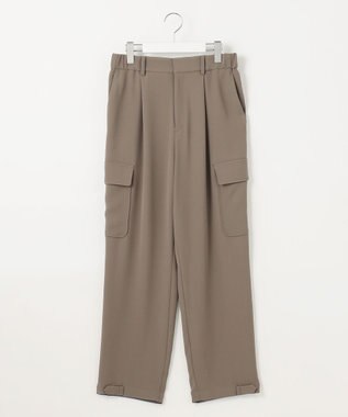 自由区 【洗える】ダブルクロスカーゴ パンツ カーキ