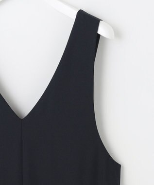 J.PRESS LADIES L 【洗える・イージーケア・UVカット・接触冷感】 ストレッチバックサテンジョーゼット ジャンパースカート ネイビー系