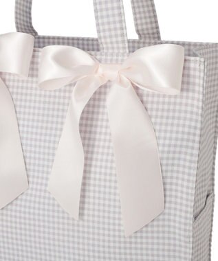Maison de FLEUR ギンガムリボンスクエアトートバッグ Gray