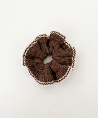 WEGO Lパイピングニットシュシュ ブラウン