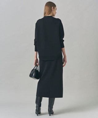 ICB L 【洗える】 シンセティックダブルフェイス ニットプルオーバー ブラック系