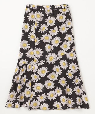 GRACE CONTINENTAL マーガレットフラワープリントスカート ブラック