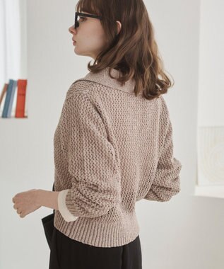 WEGO 【ANGIE VINTAGE】MIXメッシュポロニット ベージュ