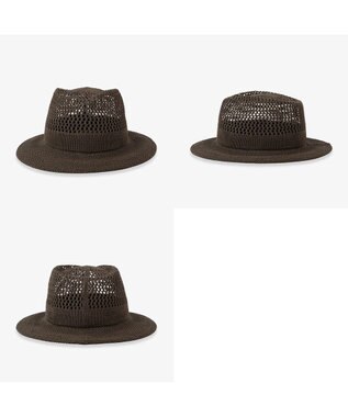 林八百吉商店 Jin no beat shi te cassie　つば広マニッシュネット編みハット カーキ