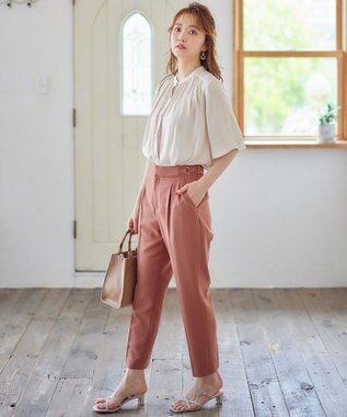 ANY SIS 【洗える】サテンドビー ブラウス アイボリーベージュ