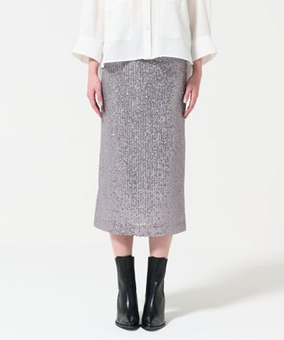 GRACE CONTINENTAL スパンコールタイトスカート グレー