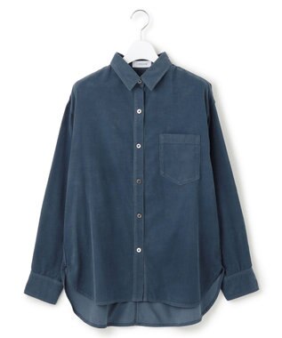 23区 【見上愛さん着用/Oggi11月号掲載】コットン コーデュロイ シャツ ダルブルー系