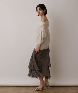 GRACE CONTINENTAL イレギュラープリーツスカート グレー