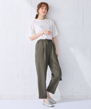 ANY 【洗濯機可/接触冷感/UVケア】イージーケアライトストレッチテーパードパンツ カーキ