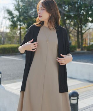 Tiaclasse L 【おのののかさん着用】冷凛(ひやりん)カノコAラインフレアワンピース ベージュ