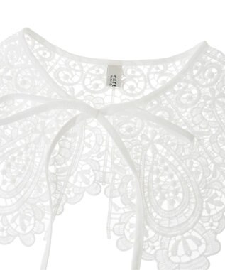 earth music&ecology スカラップレース付け襟 Off White