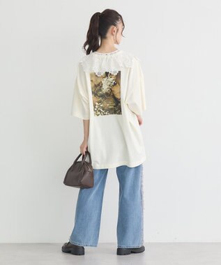 earth music&ecology スカラップレース付け襟 Off White