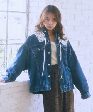 earth music&ecology スカラップレース付け襟 Off White