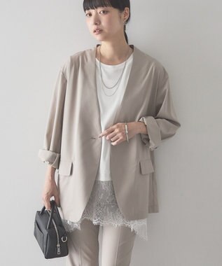 AMERICAN HOLIC 【予約】【マルチ機能】ノーカラージャケット Light Beige