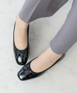 Bridget Birkin ＜3E＞【Bridget Birkin Walk】シンプルリボンバレエパンプス ブラックエナメル
