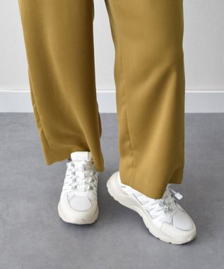 Bridget Birkin 【PARADIS COULEUR】異素材コンビワントーンスニーカー ホワイトコンビ