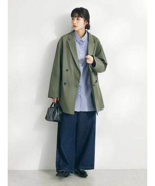 CRAFT STANDARD BOUTIQUE コットンギャバジンＷテーラードジャケット Khaki