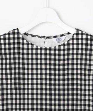 J.PRESS LADIES 【一枚で着映え】シアーギンガム クルーネック カットソー モノトーン系3