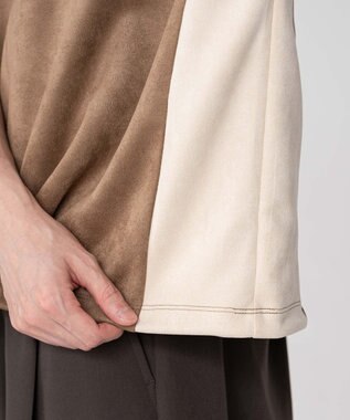 WEGO 【ユニセックス着用ITEM/MLサイズ展開】フェイクスウェードドルマンハーフZIPT（SS） ブラウン