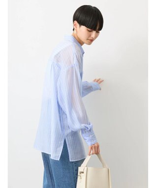 AMERICAN HOLIC シアーＣＯＯＬＷポケットシャツ Stripe Sax