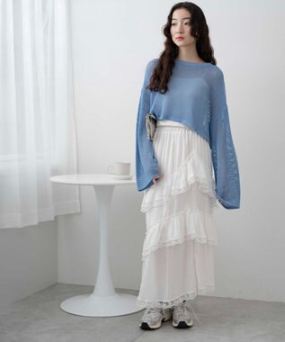 WEGO ショートメッシュニットプルオーバー ブルー