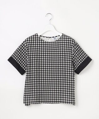J.PRESS LADIES 【一枚で着映え】シアーギンガム クルーネック カットソー