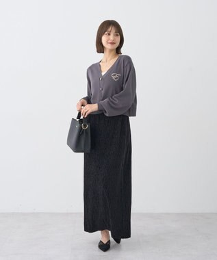 earth music&ecology シャイニーベロアスカート Black