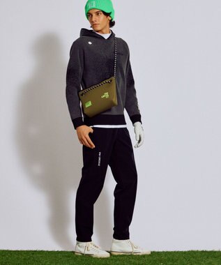 PW CIRCULUS 【手洗い洗濯可】【MEN】グラデーションニットフーディ ゴルフ ブラック系