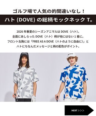 PW CIRCULUS 【MEN】ＤＯＶＥ柄モックネック ゴルフ スカイブルー系5