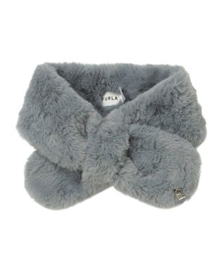 MOONBAT FURLA（フルラ）プチリボンマフラー  アーチロゴ フェイクファー